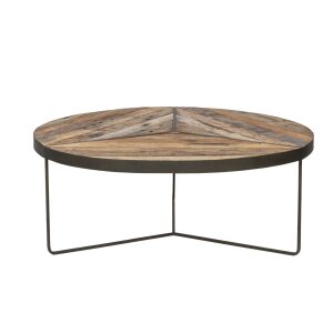 KLEO Boatwood Round Rustic Coffee Table Large