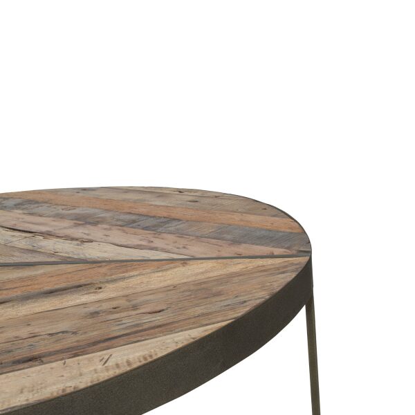 KLEO Boatwood Round Rustic Coffee Table Large3