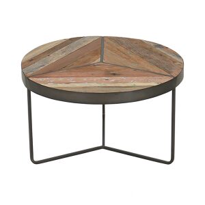 KLEO Boatwood Round Rustic Coffee Table Small