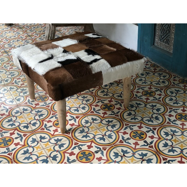 Kampala Square Patchwork Ottoman2