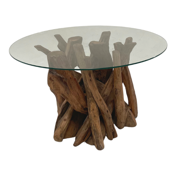 Large Round Leila Coffee Table (1 BOX + glass)