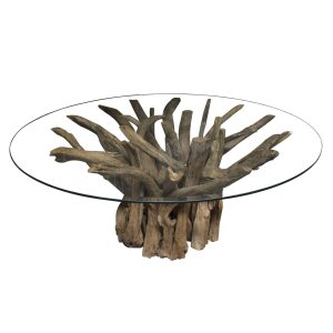 Leila Branchwood Round Dining Table 130cm dia (2 X BOXES)